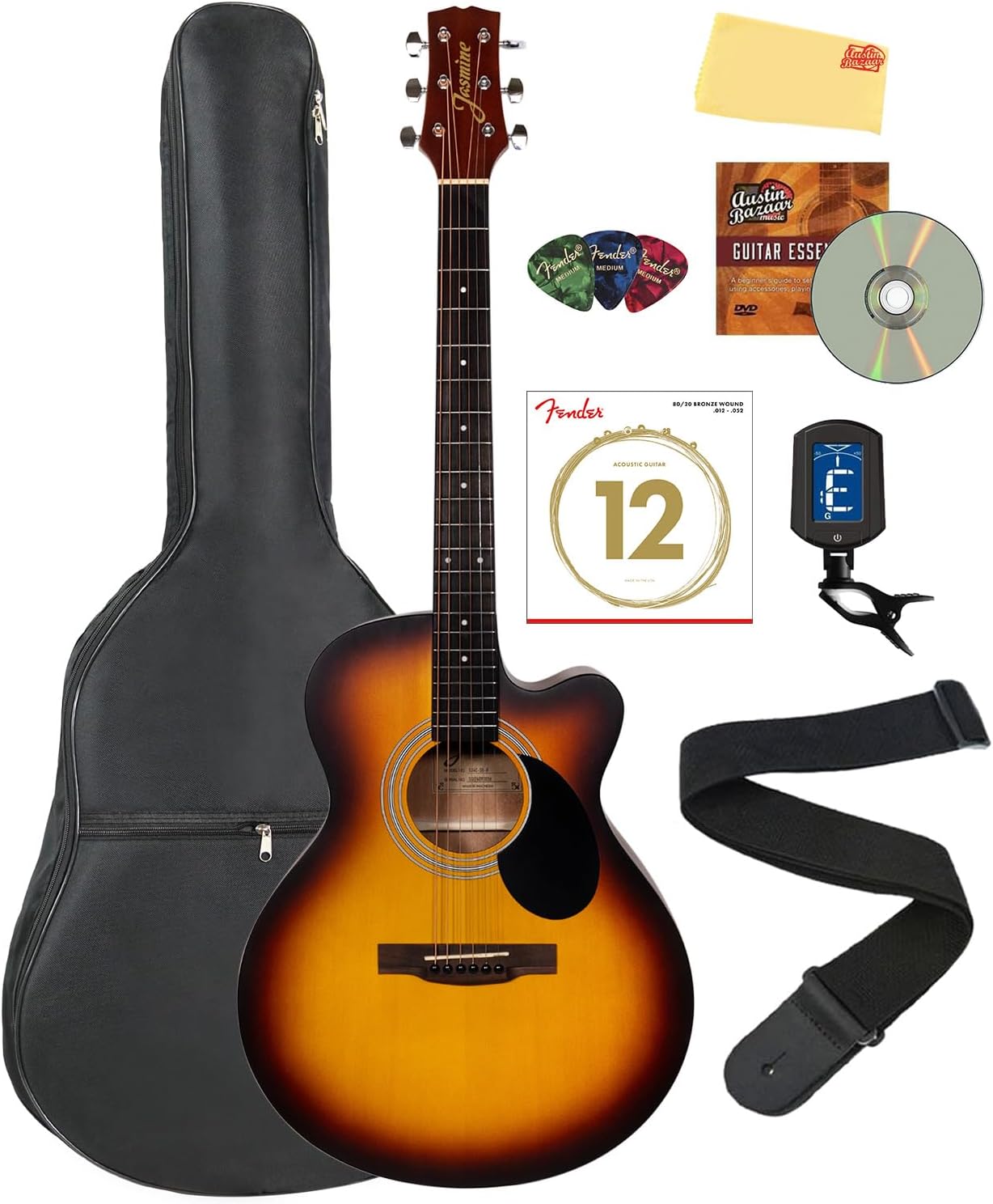 Jasmine S34C NEX Orchestra-Style Acoustic Guitar Bundle Review