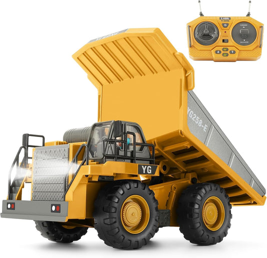 Remote Control Dump Truck for Kids with Lights and Sounds