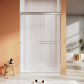 Sliding Shower Door 44-48 in Semi-Frameless Brushed Nickel - Silent