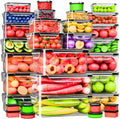RockBerry 66 Pc Large Food Storage Containers Set - Airtight Stackable