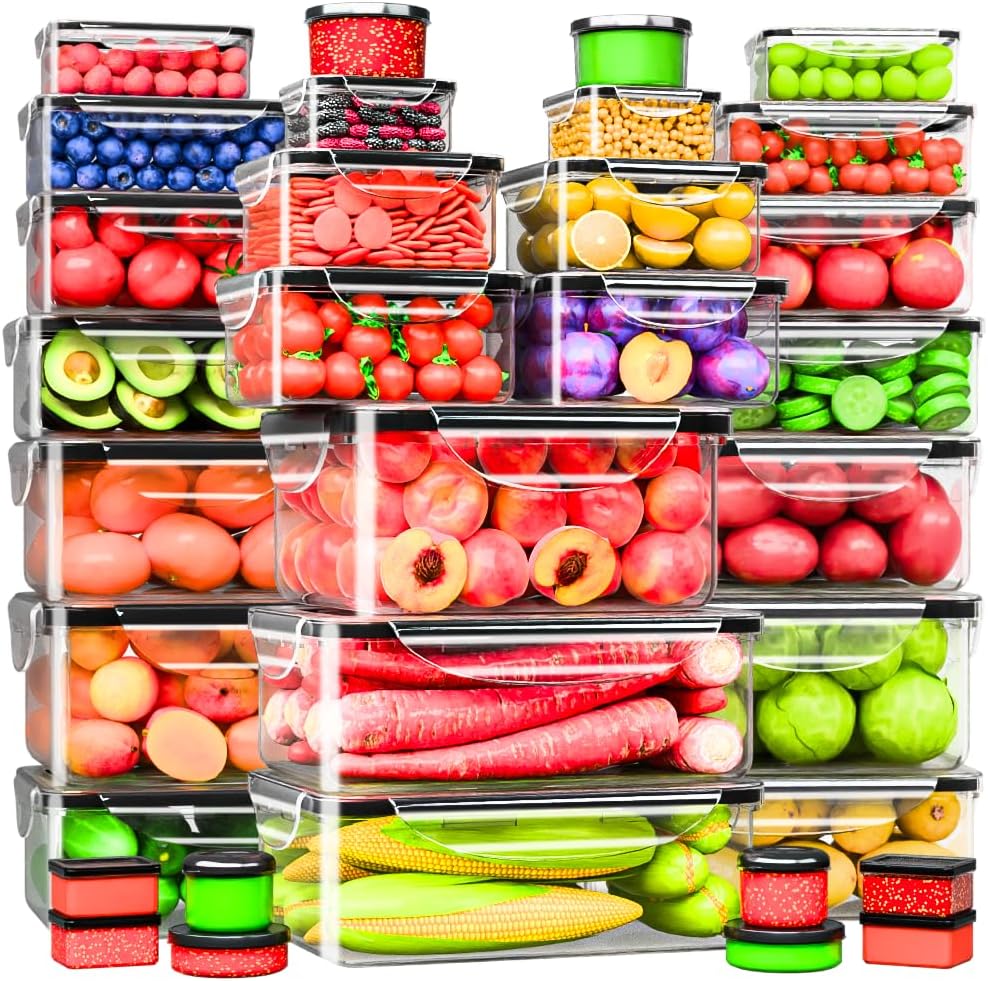 RockBerry 66 Pcs Large Food Storage Containers with Lids