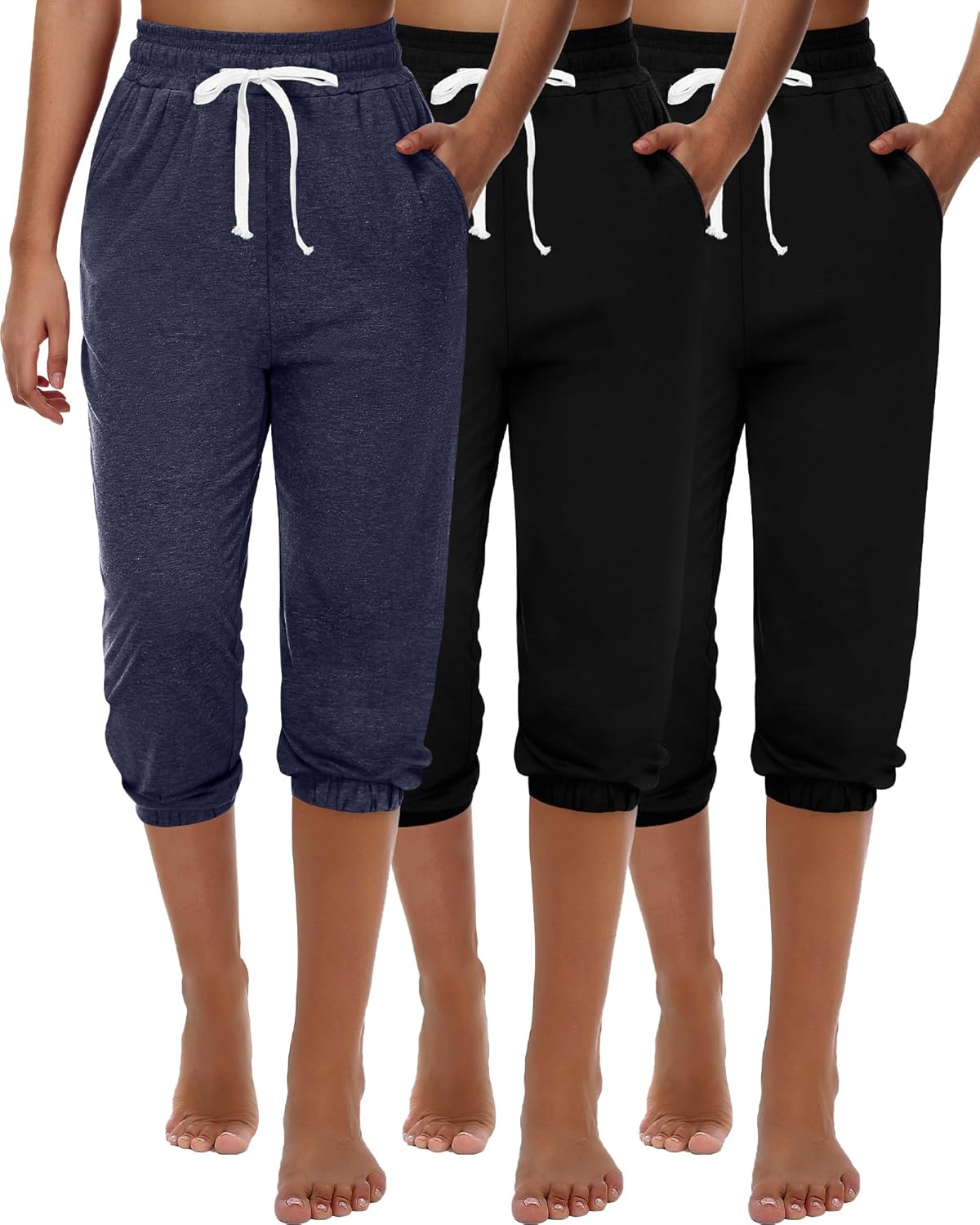 Ficerd Women's Capri Sweatpants Joggers for Summer Comfort