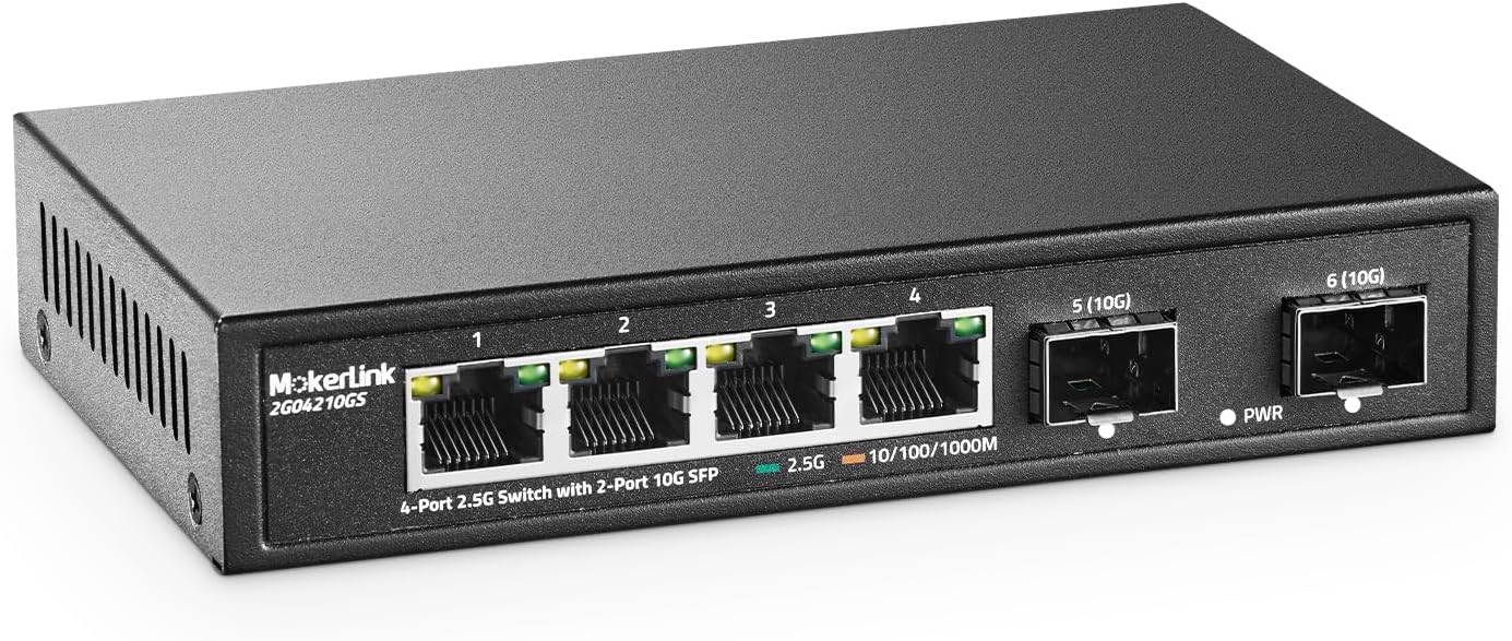 MokerLink 4 Port 2.5G Ethernet Switch for High-Speed Networking