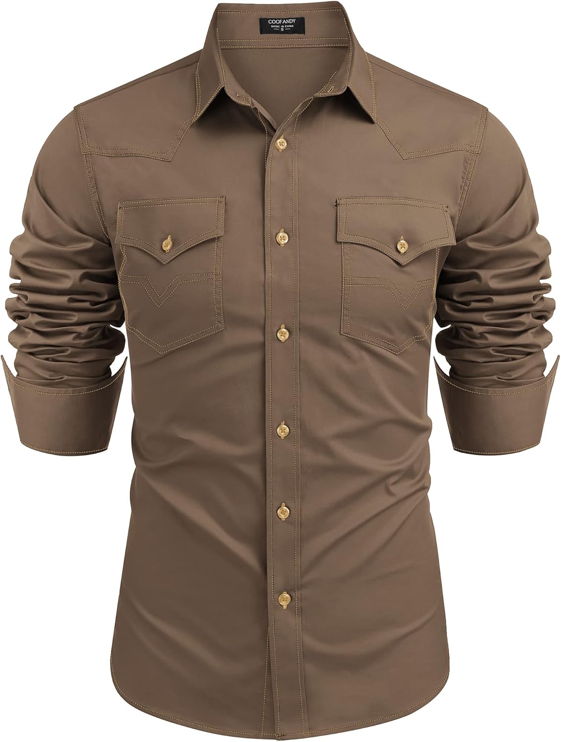 COOFANDY Men's Western Cowboy Shirt for Casual and Work Wear