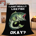 Fish Blanket Super Cozy Soft Bass Fishing Throw Blanket - Warm Plush