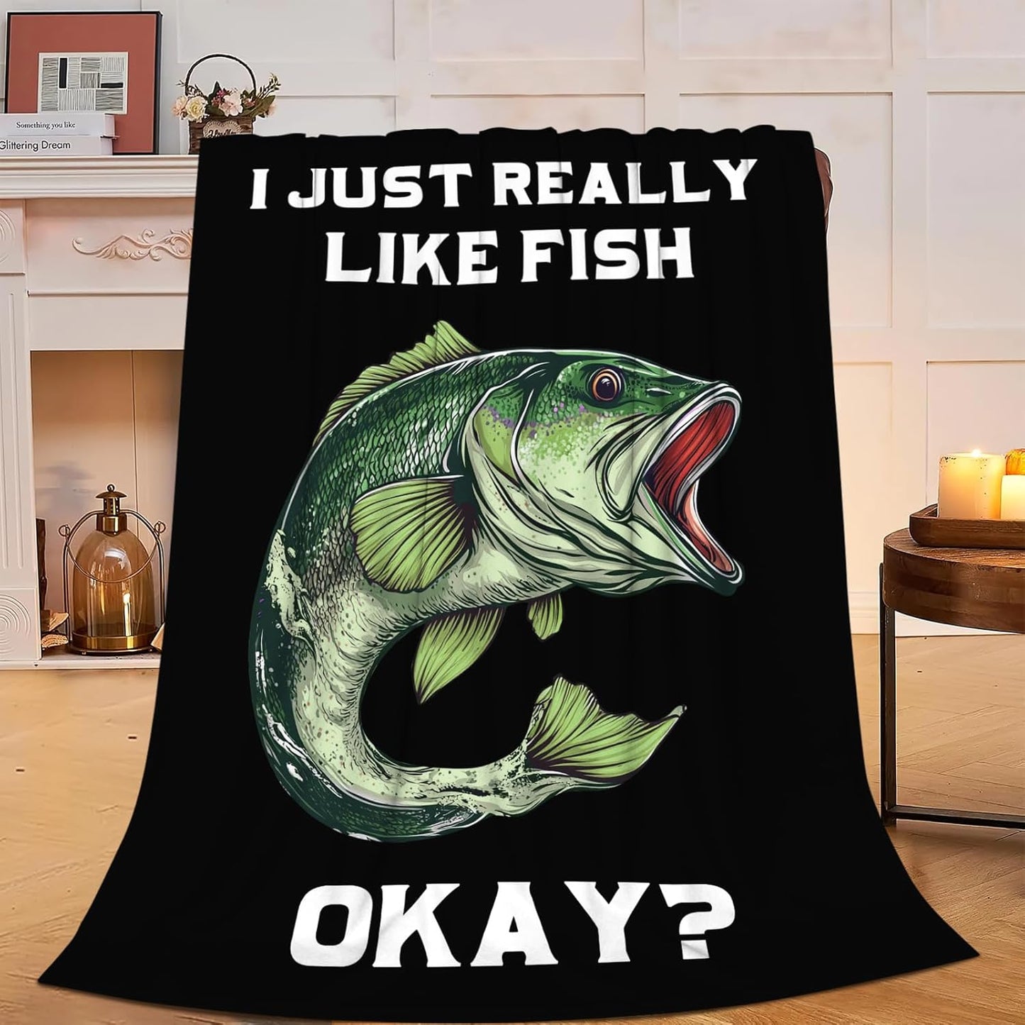 Bass Fishing Super Cozy Throw Blanket - Warm Plush Gift