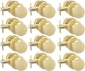 Gold Door Knobs Interior 12 Pack - Brushed Brass Privacy Set
