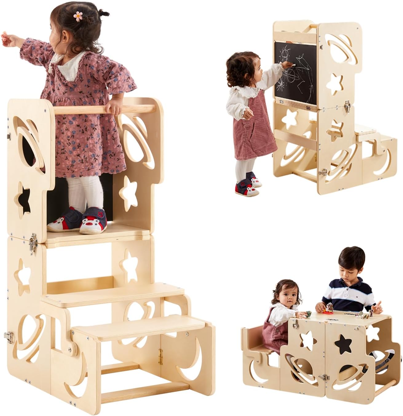 Toddler Tower for Kitchen and Bathroom - Montessori Step Stool