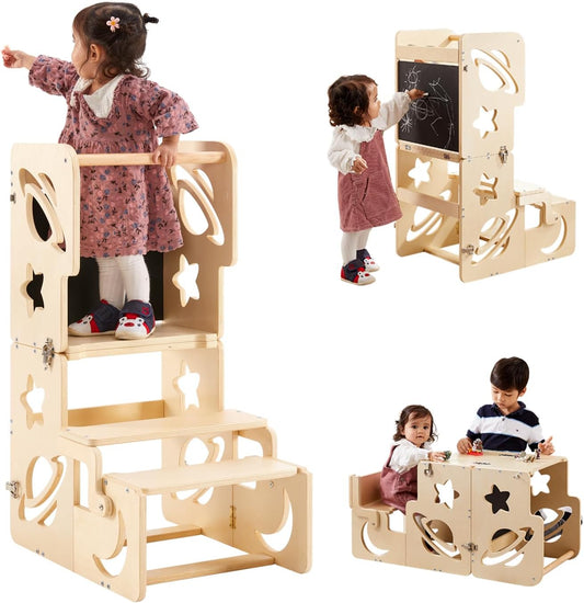 Toddler Tower for Kitchen and Bathroom - Montessori Step Stool