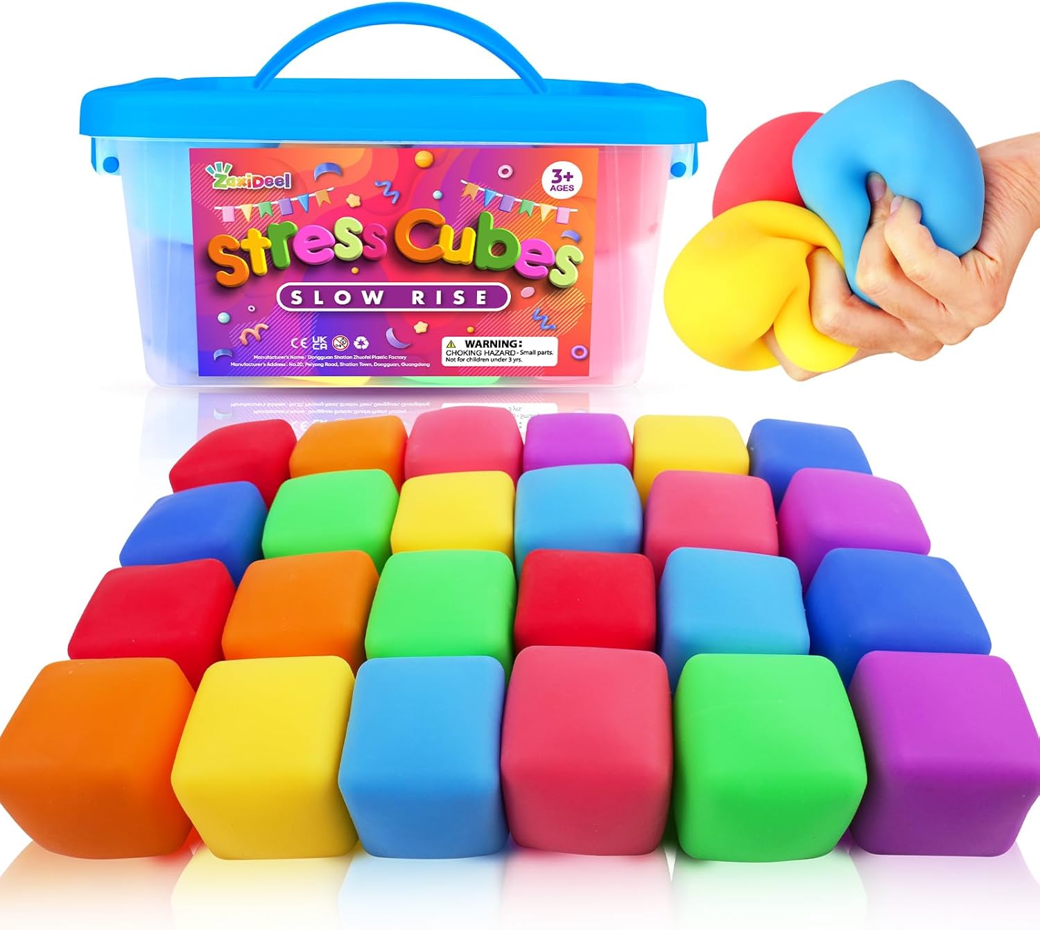 24 Pack Slow Rising Stress Cube for Anxiety Relief and Fun