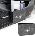 Bling Car Trash Can Leather Foldable Rhinestone Vehicle Organizer