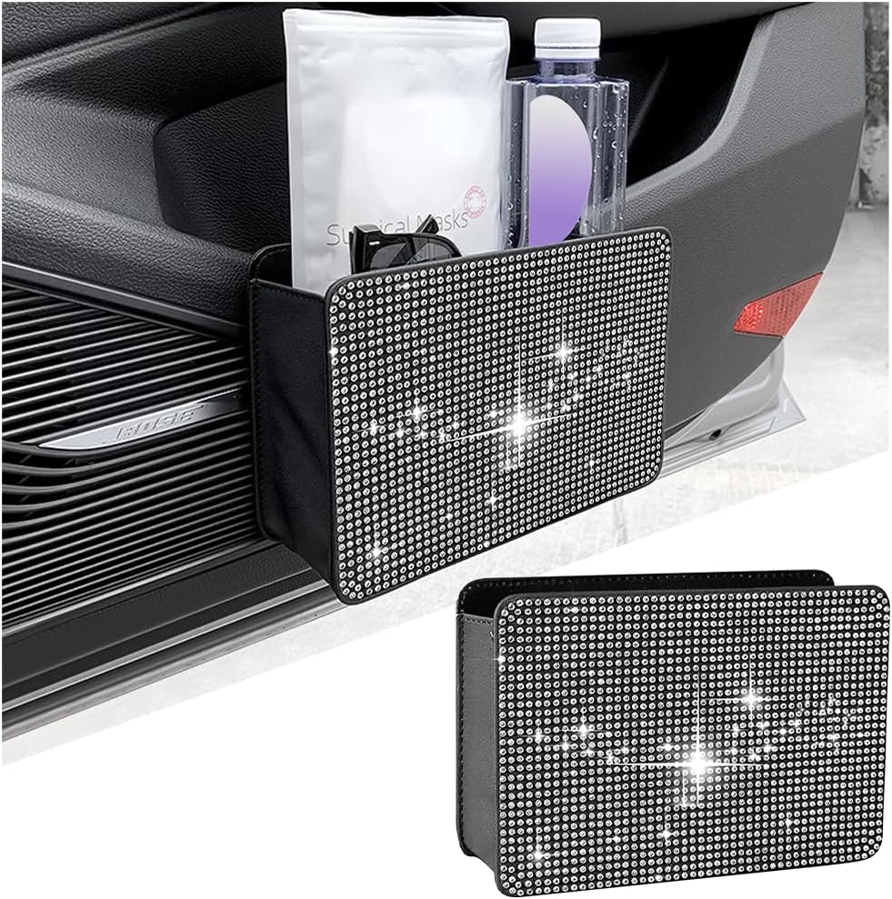 Crystal Bling Car Trash Can - Glam on the Go!