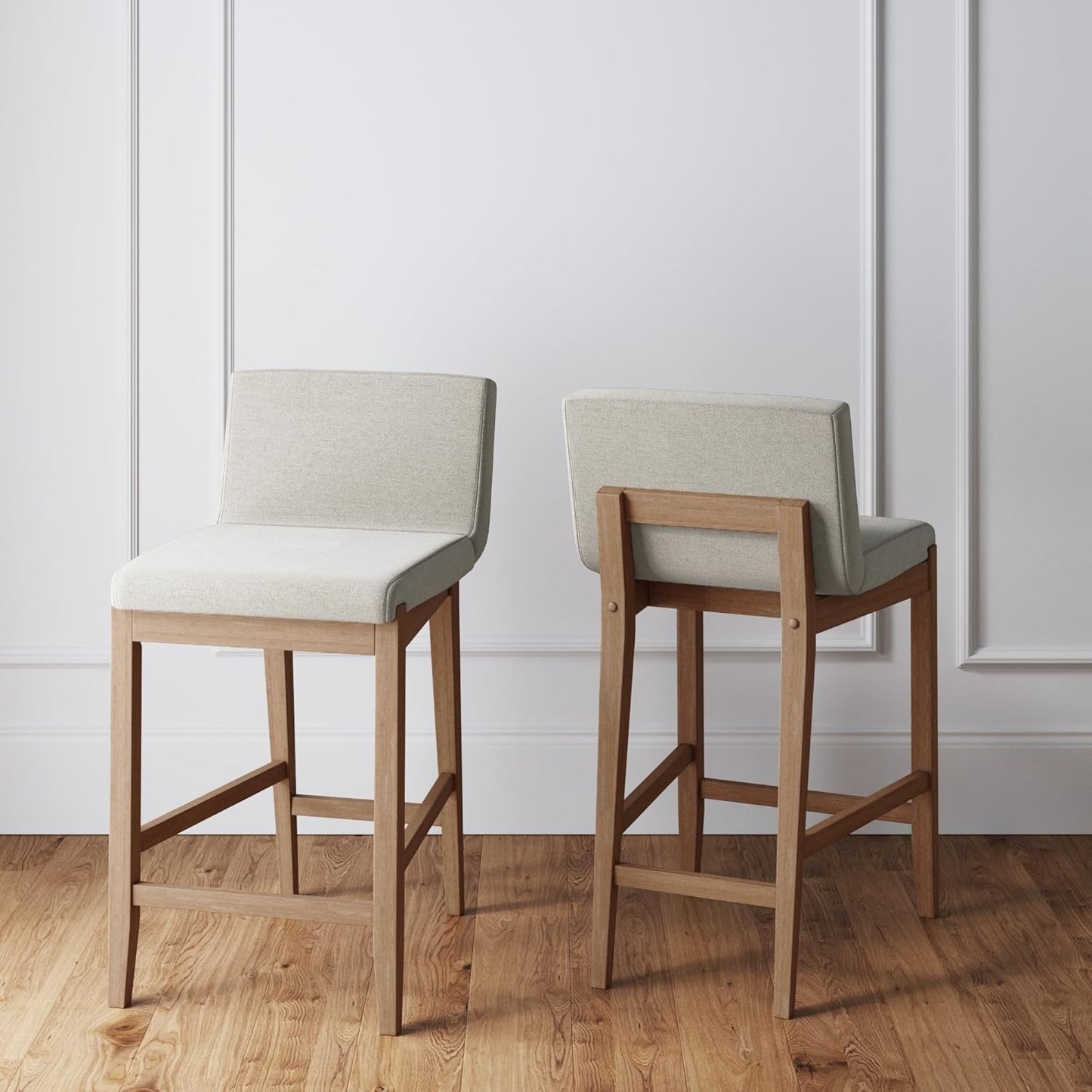 Gracie Modern Counter Height Bar Stool with Back for Comfort