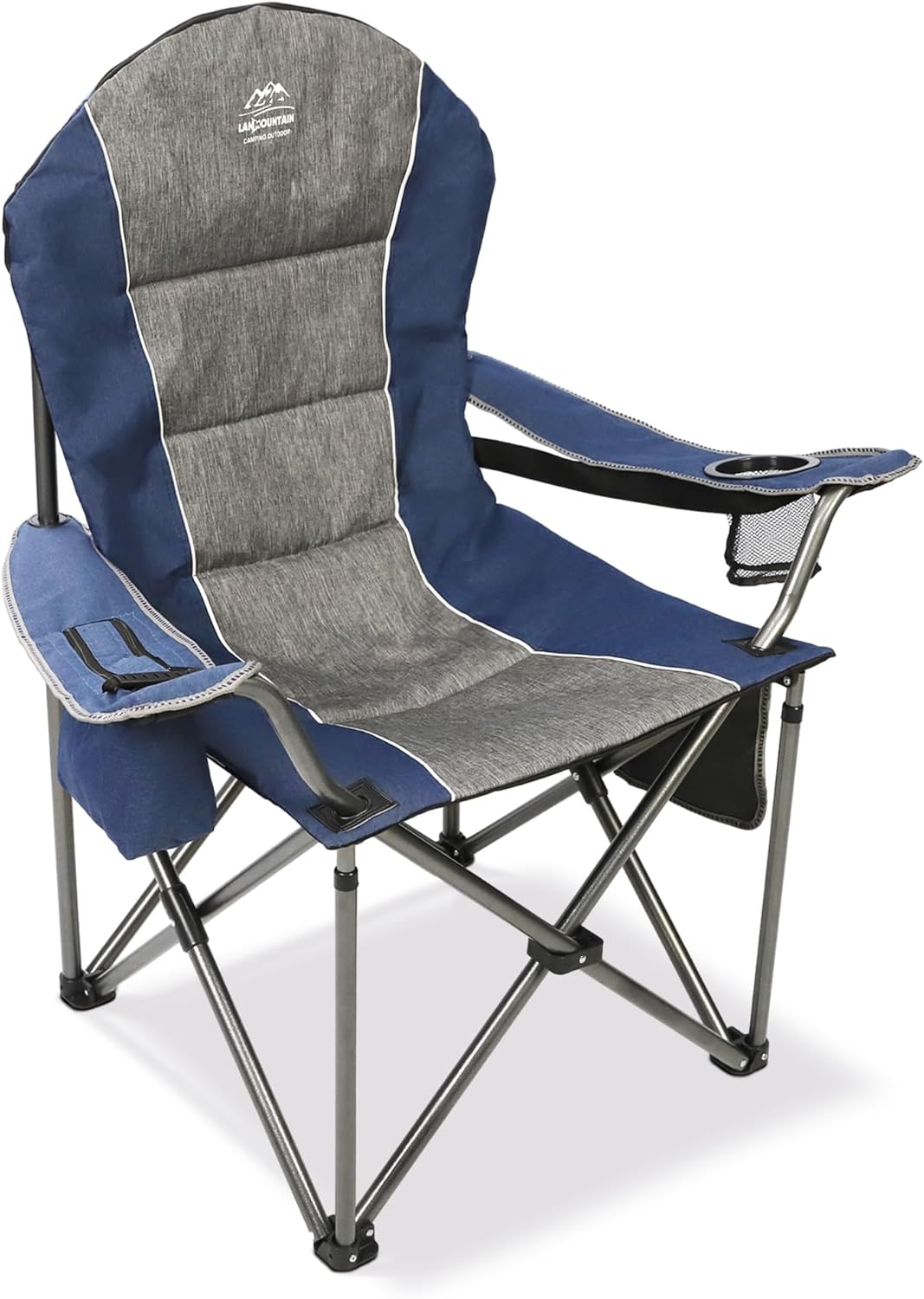 High Back Folding Camp Chair with Cooler Bag for Outdoor Fun