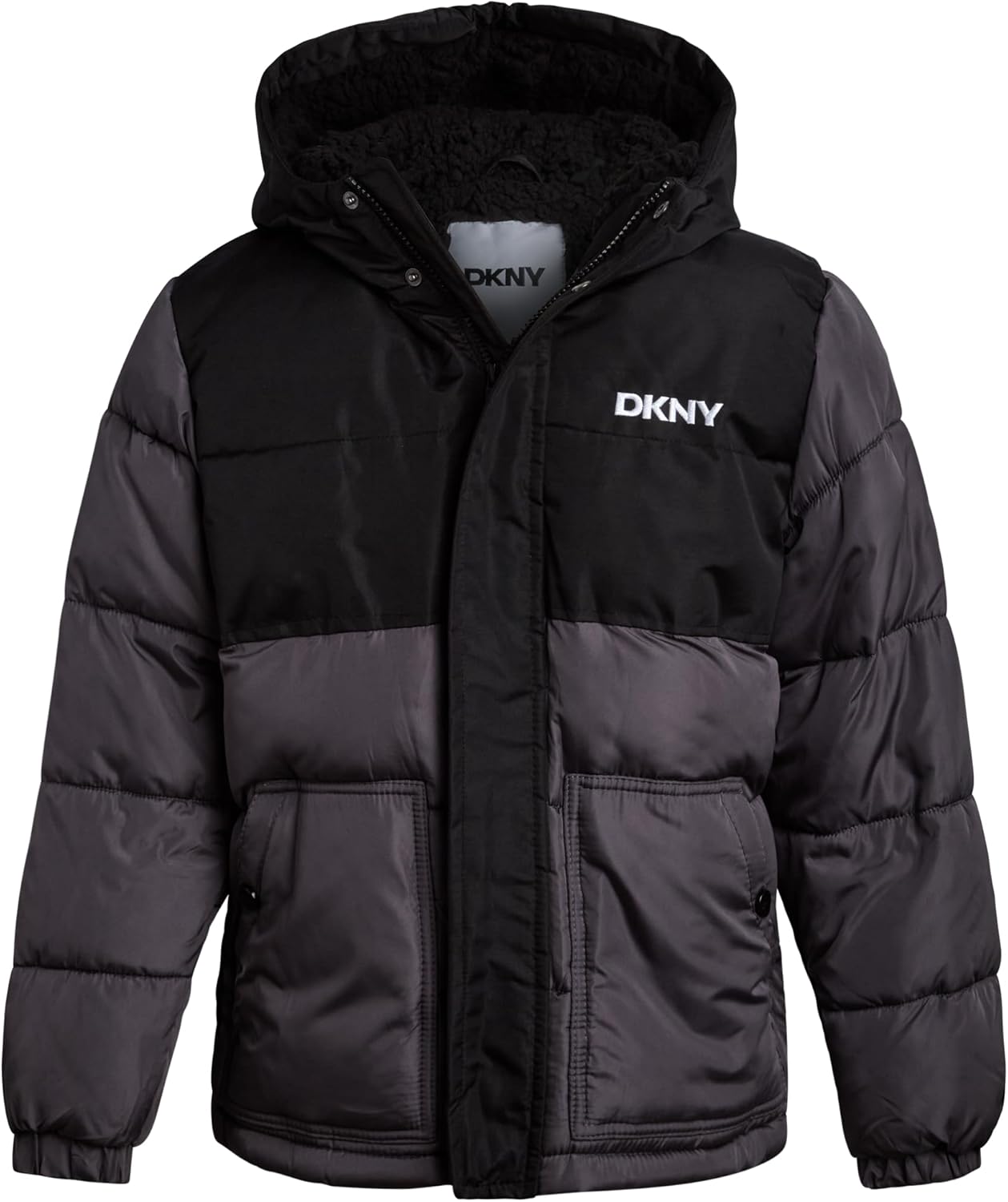 DKNY Boys Puffer Jacket - Heavyweight Sherpa Lined Insulated