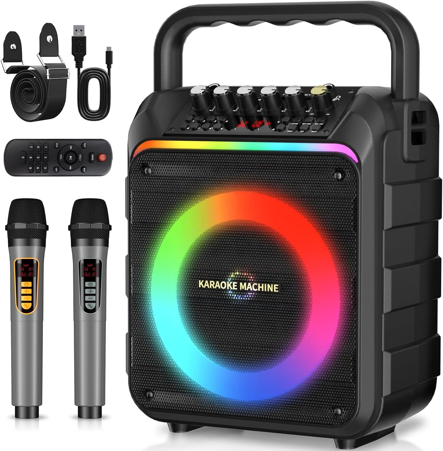 Party-perfect Karaoke Machine with Dual Mics