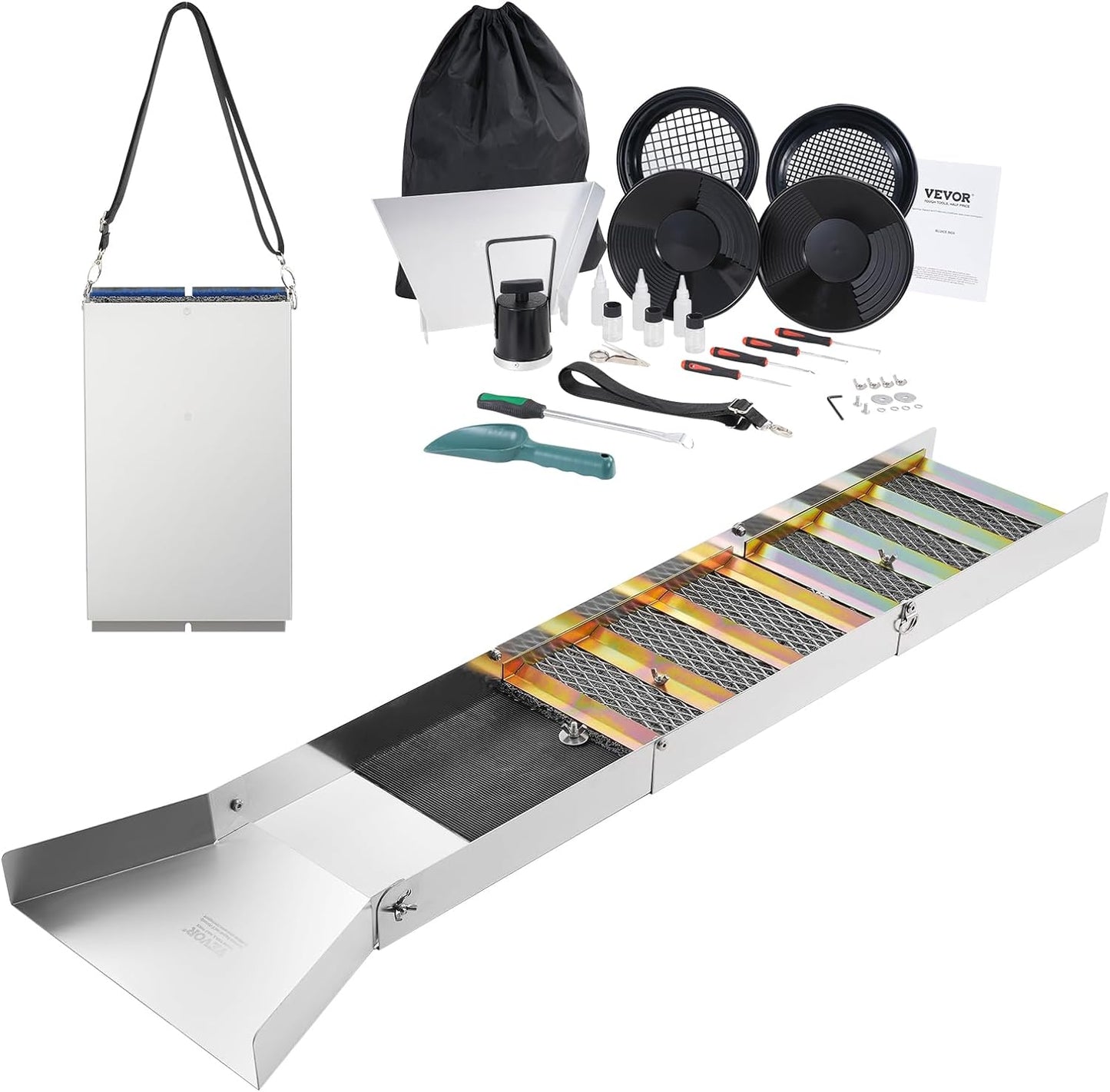VEVOR Complete Sluice Box Gold Panning Kit for Prospectors