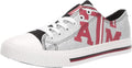 Women's Glitter College Team Logo Canvas Sneakers - Silver Glitter