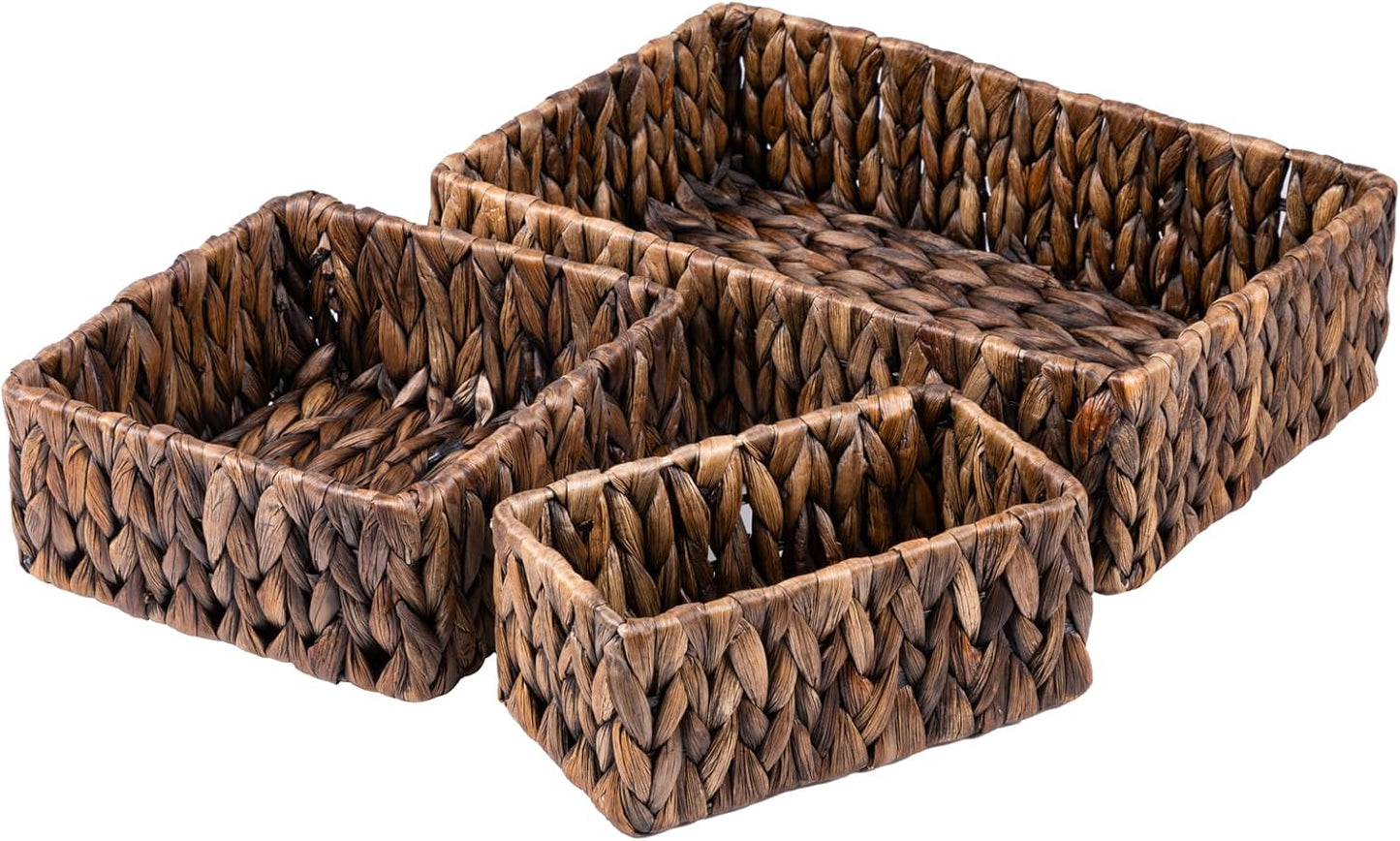 Hand Woven Wicker Baskets Set for Stylish Home Organization