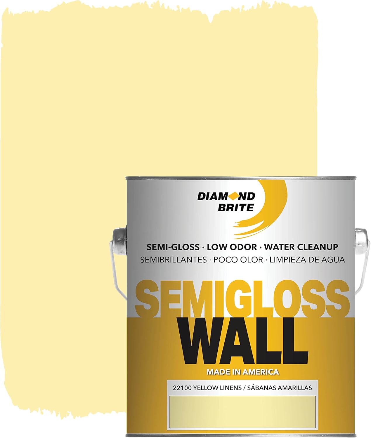 Diamond Brite Paint Semi Gloss Latex Paint in Yellow Linens