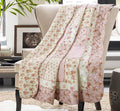 Cozyholy Cotton Patchwork Quilt Pink Floral Bedspread - Shabby Chic