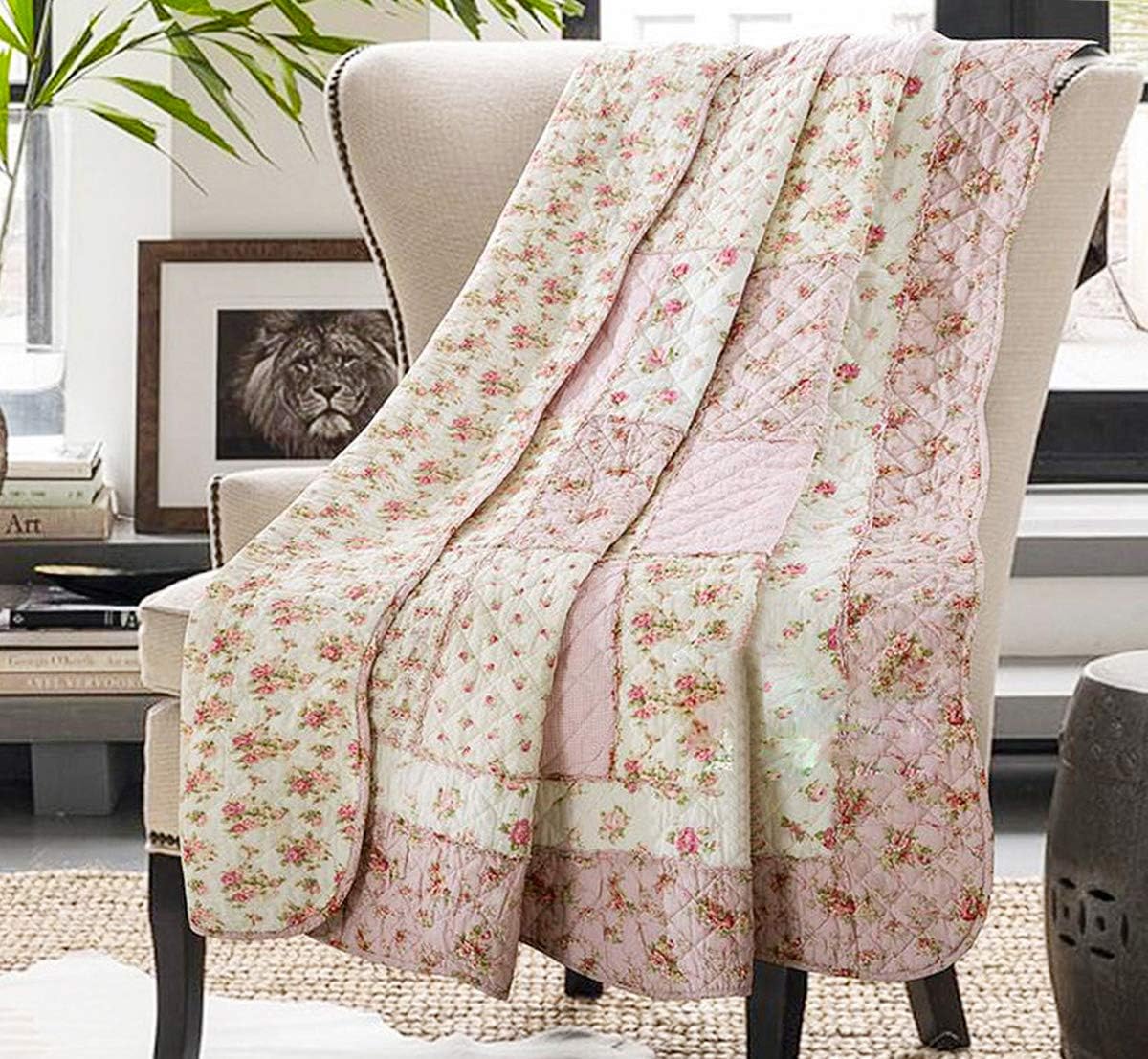 Cozyholy 100% Cotton Patchwork Quilt for Vintage Shabby Chic