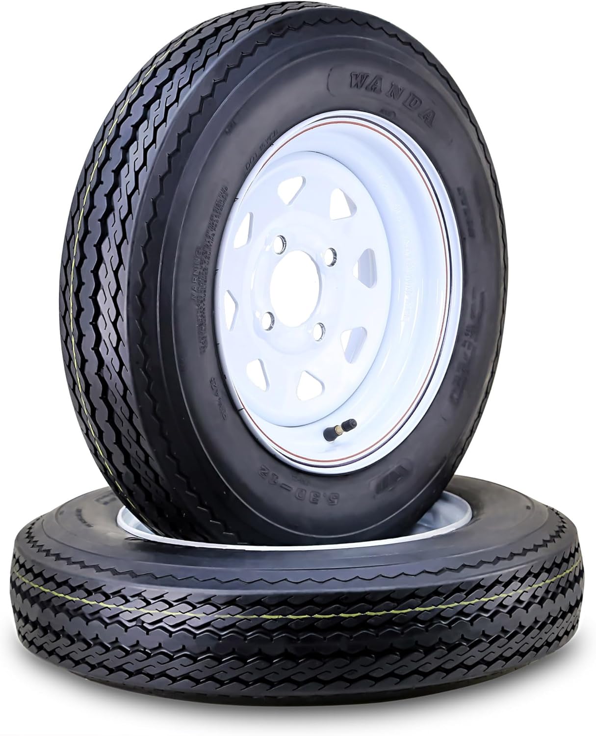 WANDA Trailer Tire Wheel Assembly 5.30-12 for Safe Hauling