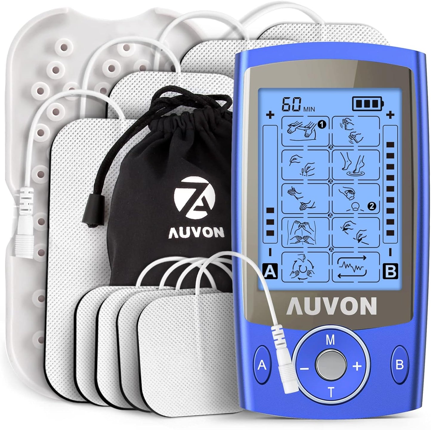 AUVON Dual Channel TENS Unit Muscle Stimulator for Pain Relief