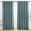Greyish Blue Room Darkening Curtains 90 in Length - Heavy Blackout