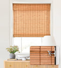 Cordless Bamboo Roman Shades 23in x 64in - No Tools No Drill Light
