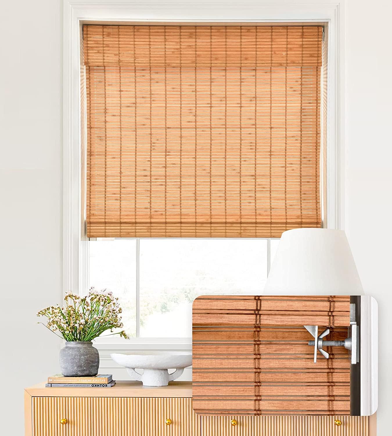 LazBlinds No Tools No Drill Cordless Bamboo Roman Shades Review