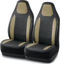 Road Comforts Leather Car Seat Covers (Beige) - Universal Fit
