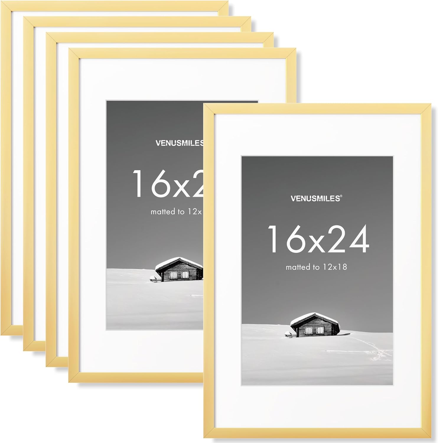 16x24 Picture Frame Set - Gold Photo Frames for Wall Display