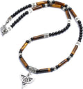 Celtic Knot Triquetra Mens Gemstone Necklace - Handcrafted in USA