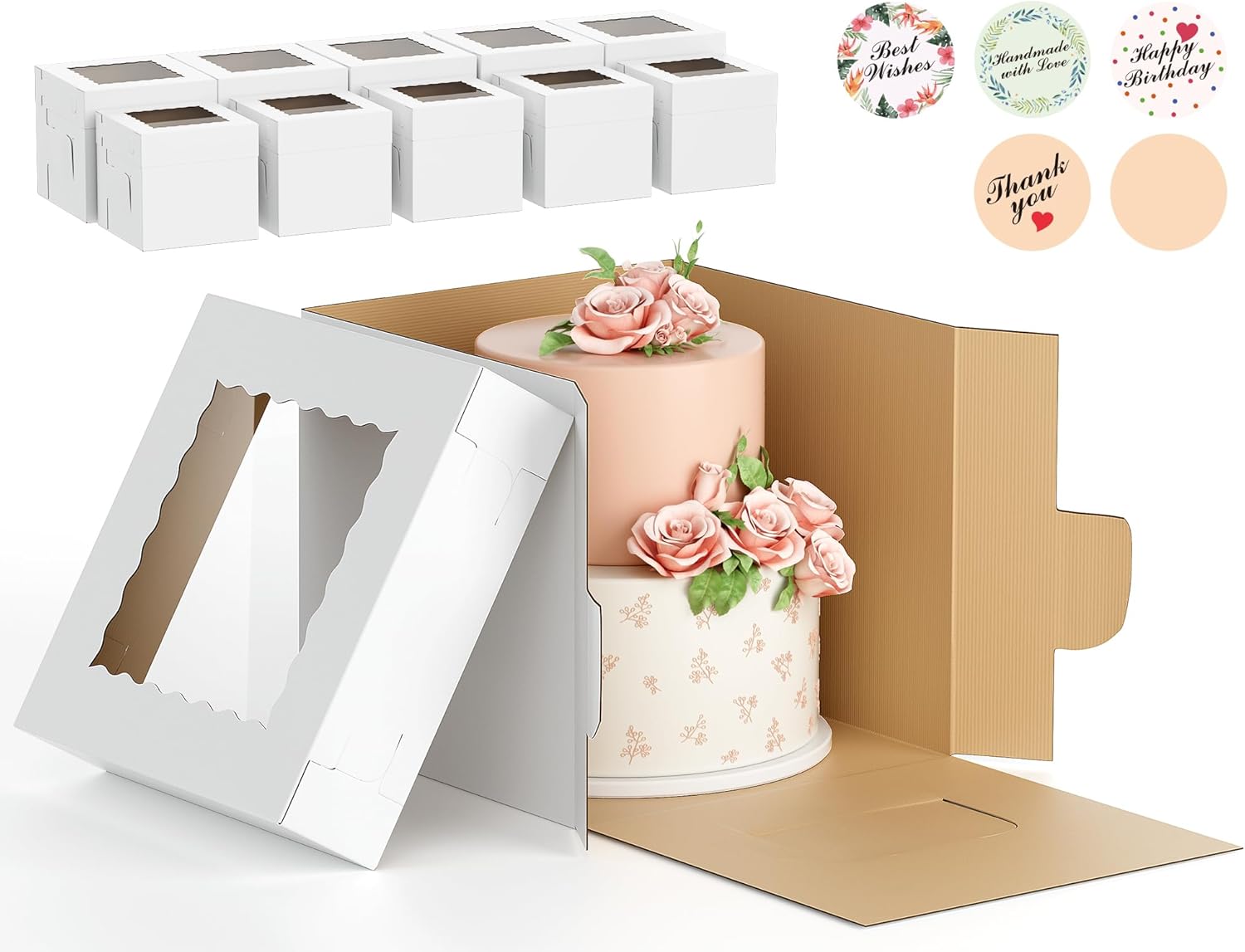 10Pcs Corrugated Cake Boxes by Lvtrupc for All Occasions