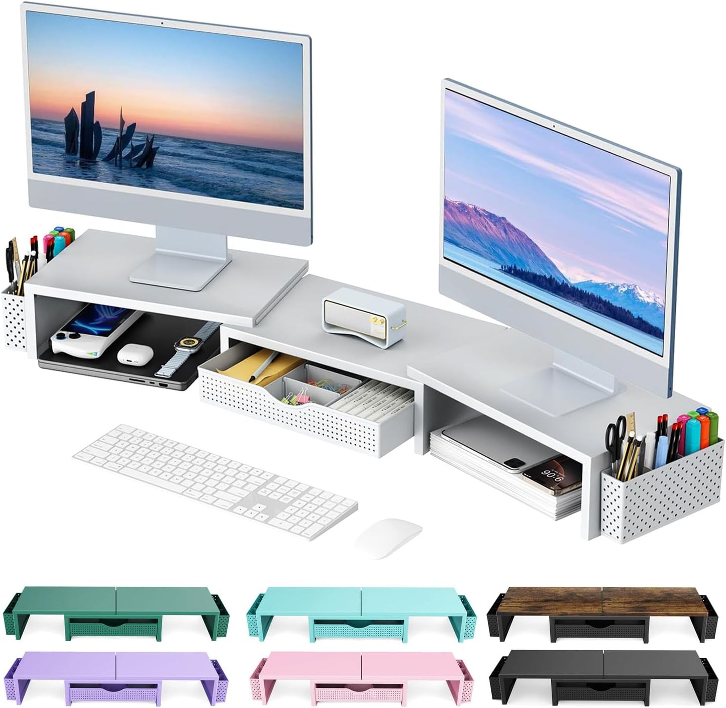 Gianotter Dual Monitor Stand Riser for Desk Organization