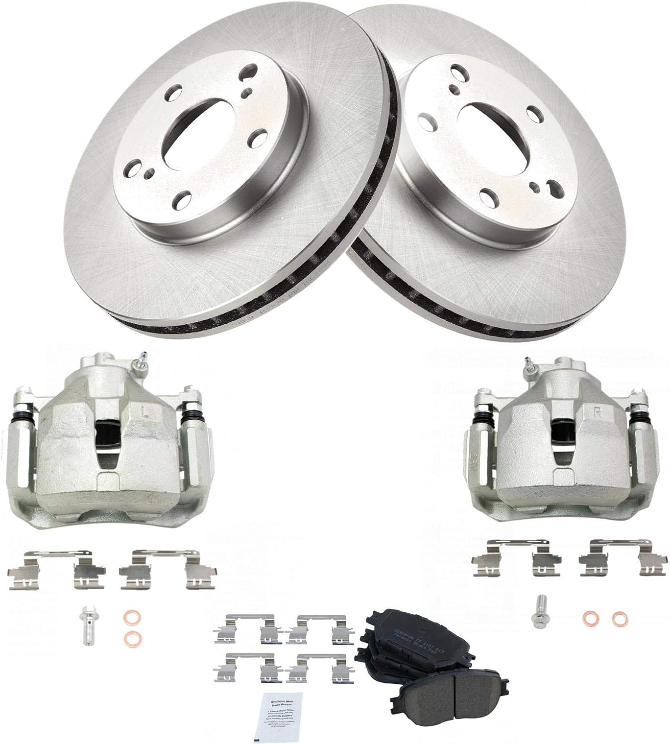 TRQ Front Brake Pad & Rotor Kit for 2002-2006 Toyota Camry