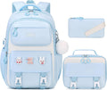 3PCS Girls Backpack for School Set with Lunch Box and Pencil Case