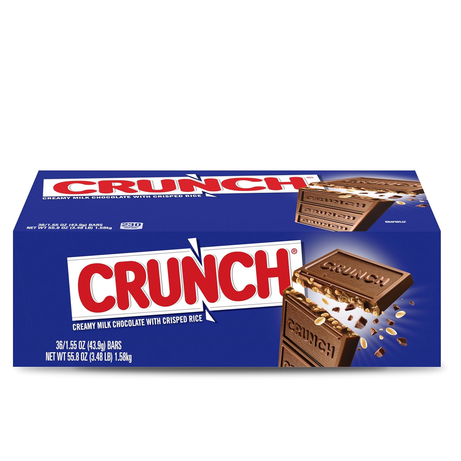 CRUNCH Milk Chocolate and Crisped Rice Candy Bars, 36 Pack