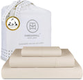 Twin XL Egyptian Cotton Sateen Sheet Set Beige - Cooling 400 TC