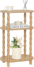 Narrow Side Table Small End Table with 3-Tier Shelf - Space-Saving