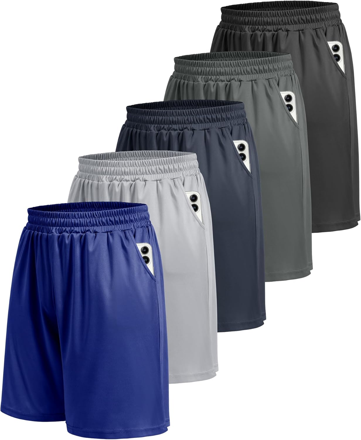 5 Pack Athletic Gym Mens Shorts for Comfortable Workouts