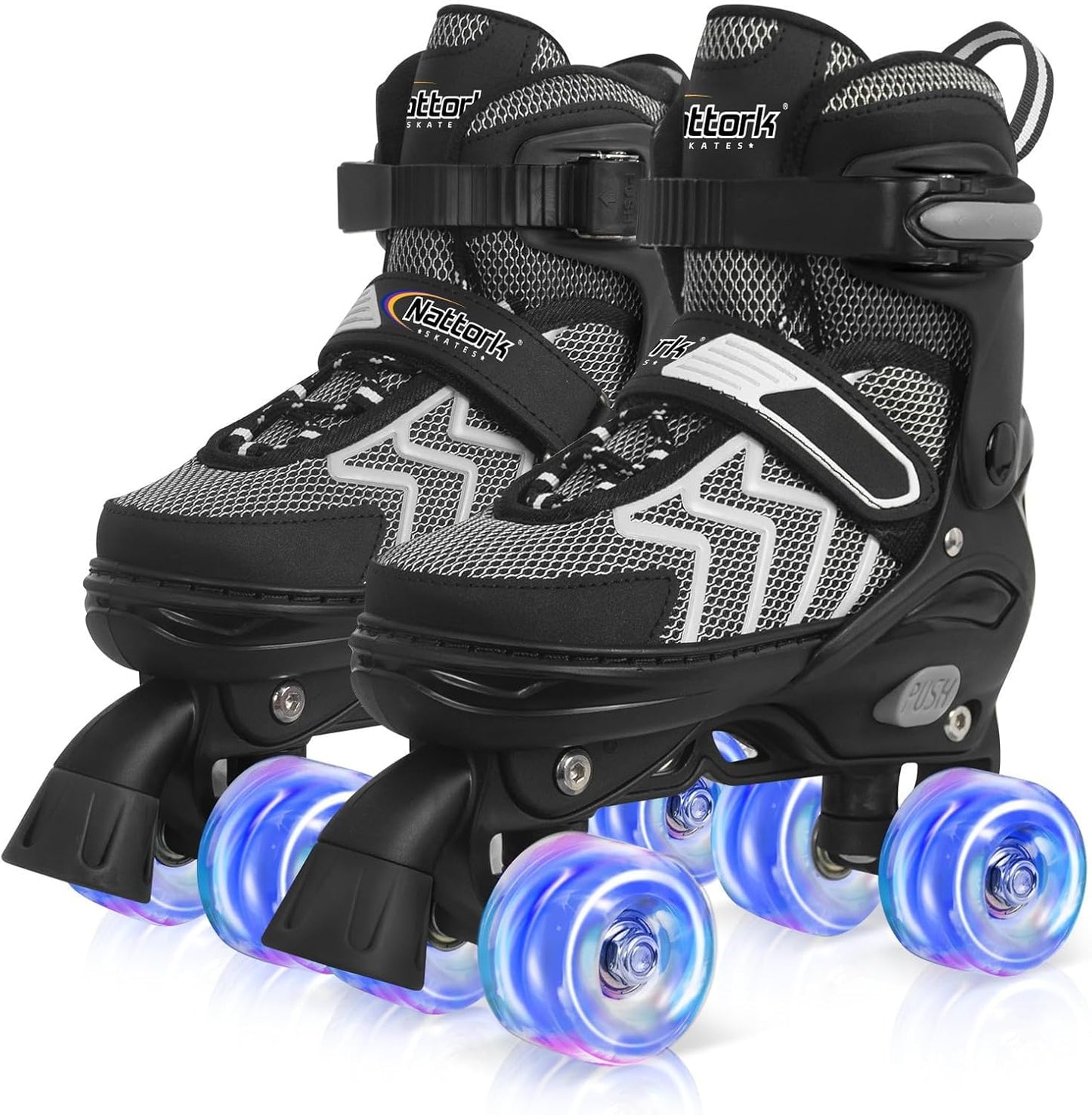 Nattork Kids Roller Skates with Adjustable Sizes & Light Up Wheels