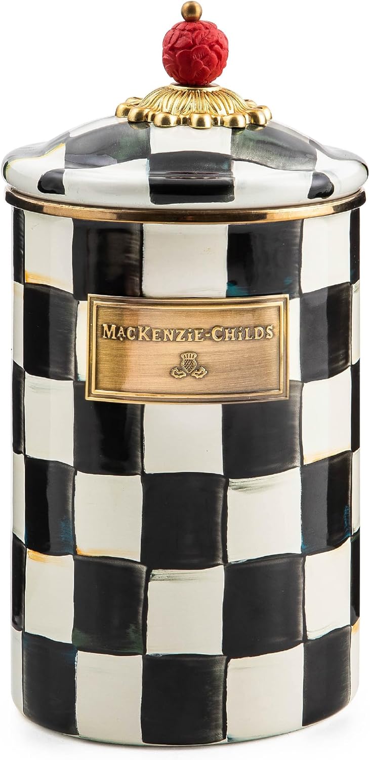 MACKENZIE-CHILDS Large Enamel Canister for Stylish Storage