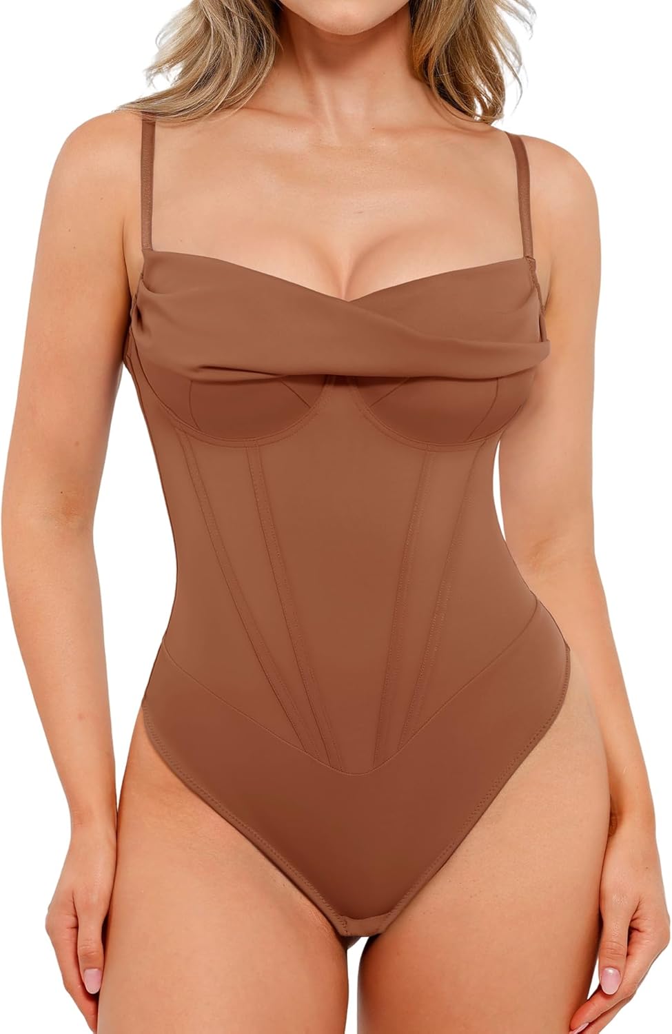 Popilush Corset Bodysuit for Women with Tummy Control Style