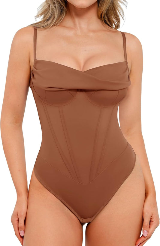 Popilush Corset Bodysuit for Women Tummy Control Shapewear