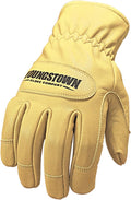 Ground Double Layered Goat Leather Work Gloves for Men - Tan XX-Large