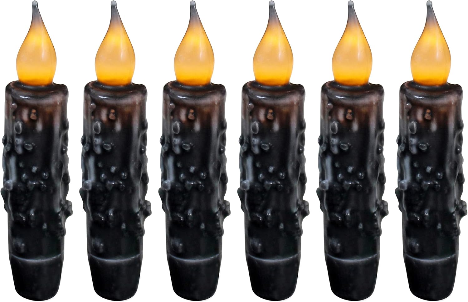 Real Wax Hand Dipped LED Timer Taper Candles for Rustic Decor