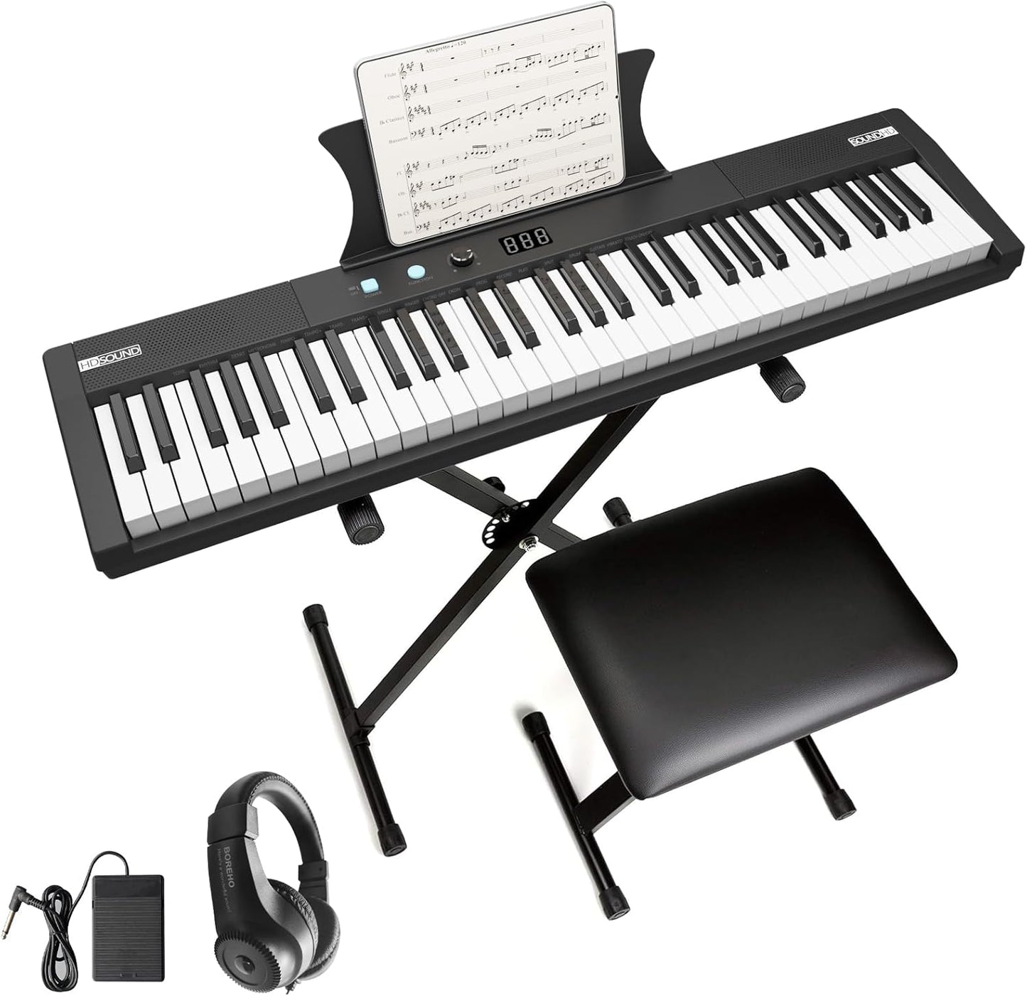 Senfot 61 Key Portable Electric Keyboard Piano for All Levels