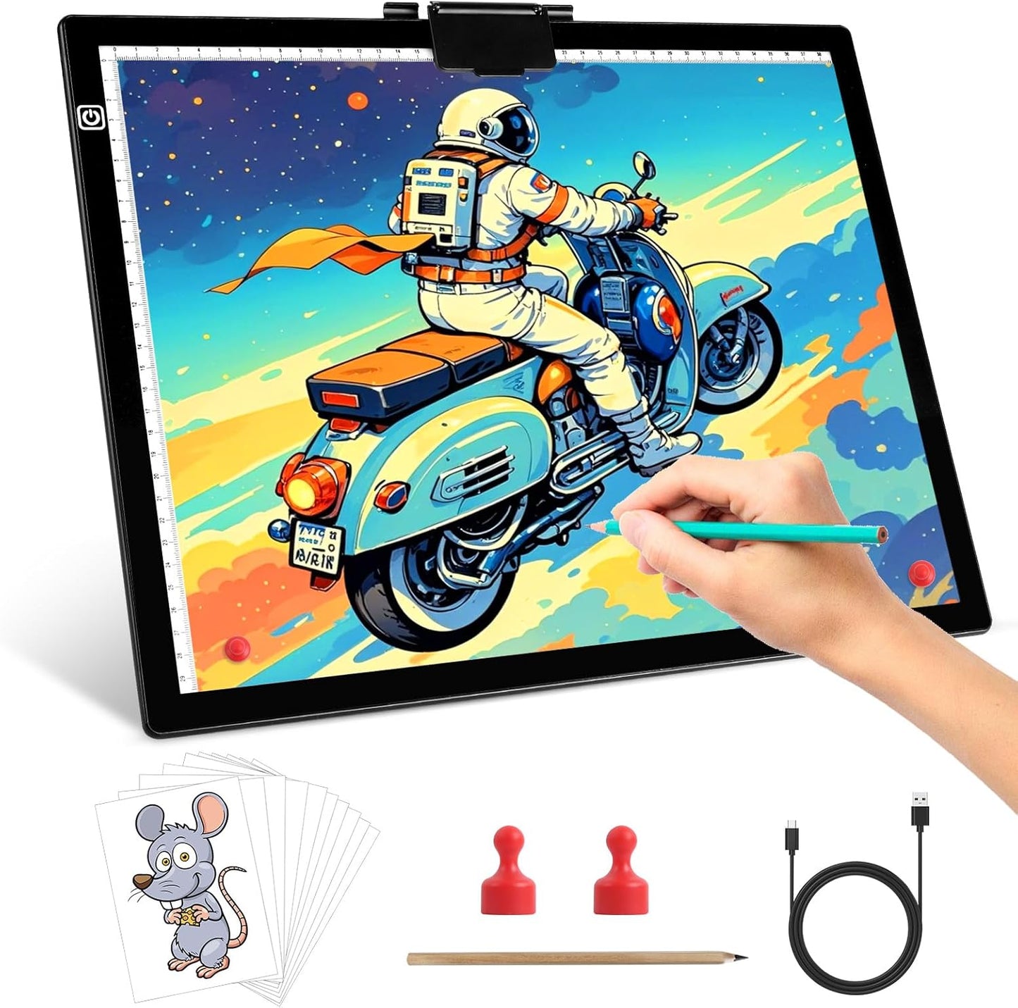 A3 Light Pad for Tracing and Diamond Painting with Clip